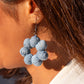 Handcrafted Upcycled Jeans Earrings Krittika (Light Blue) - Dwij