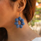 Handcrafted Upcycled Jeans Earrings Krittika (Medium Blue) - Dwij