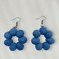 Handcrafted Upcycled Jeans Earrings Krittika (Medium Blue) - Dwij