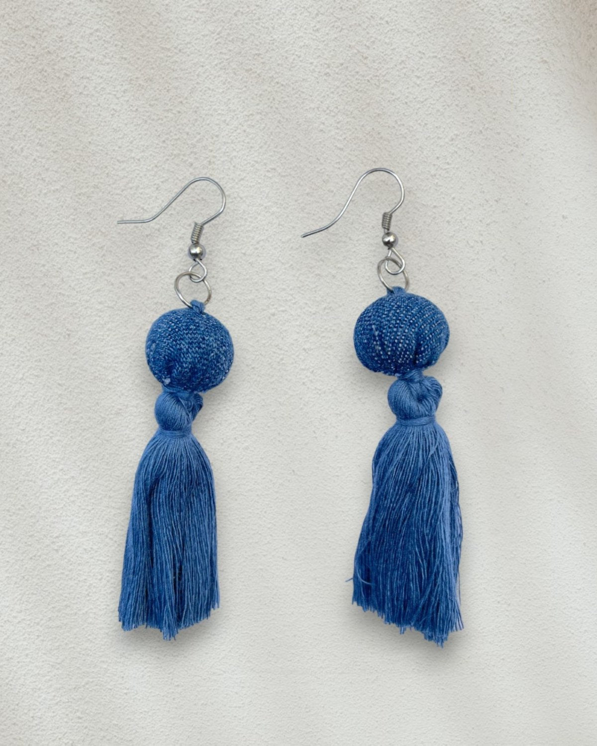 Handcrafted Upcycled Jeans Earrings Pushya - Dwij