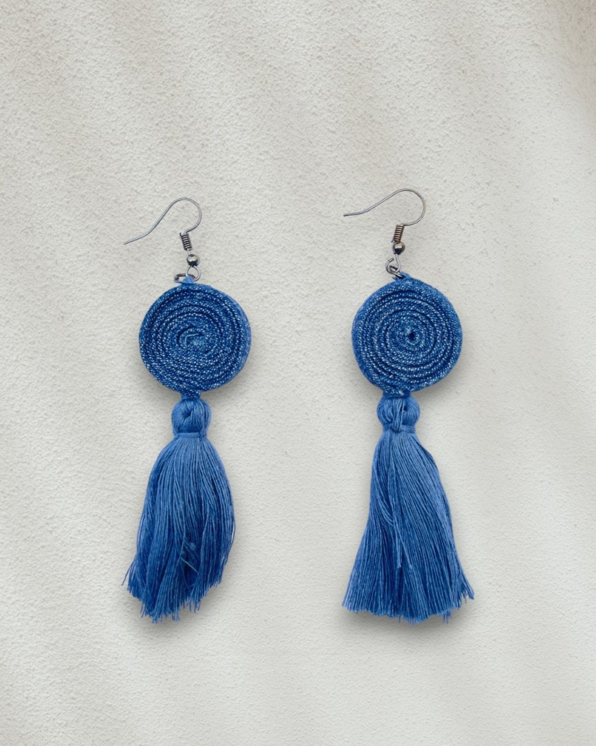 Handcrafted Upcycled Jeans Earrings Sravishta - Dwij