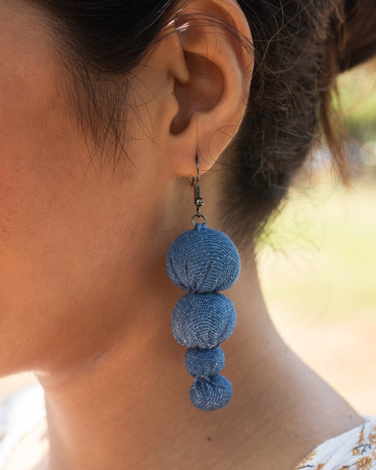 Handcrafted Upcycled Jeans Earrings Vishaka - Dwij