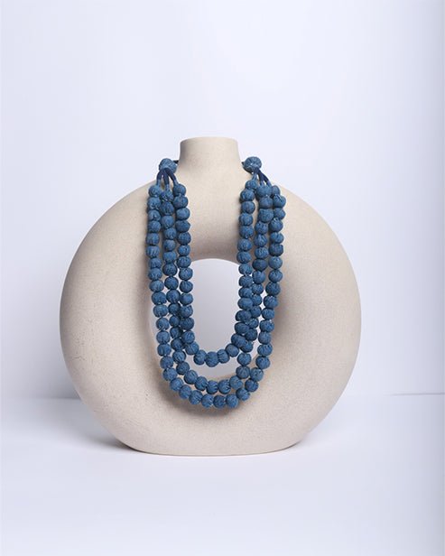 Handcrafted Upcycled Jeans Neckpiece Bhaavini (Dark) - Dwij