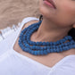 Handcrafted Upcycled Jeans Neckpiece Bhaavini (Light) - Dwij