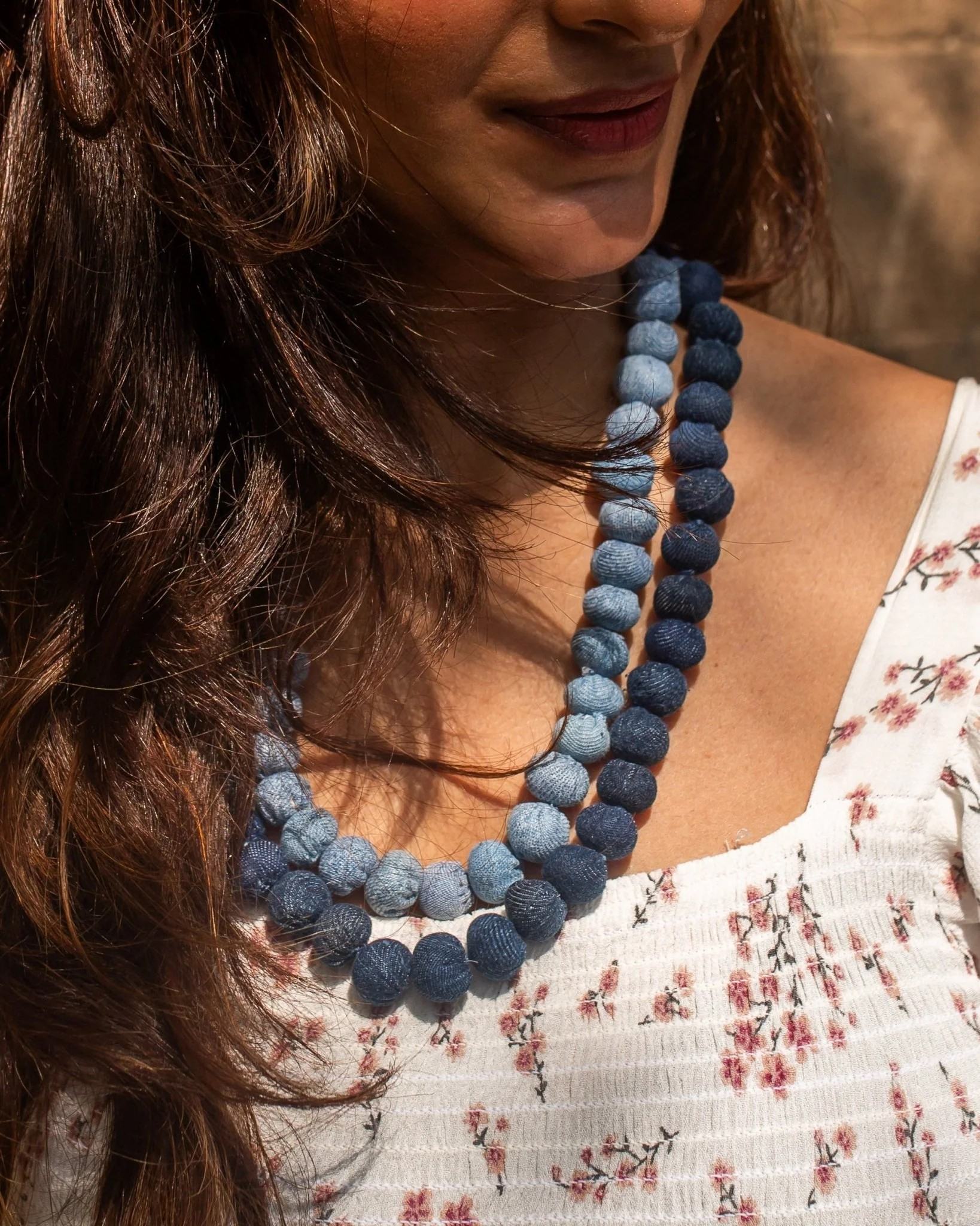 Handcrafted Upcycled Jeans Neckpiece Tarini - Dwij - 