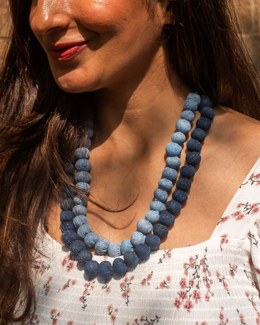 Handcrafted Upcycled Jeans Neckpiece Tarini - Dwij