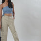 Upcycled Handcrafted Denim Jeans Patched Baguette Bag