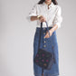 Upcycled Hand Embroidered Daisy Woman Crossbody Sling Bag