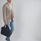 Upcycled Unisex Denim Compact Laptop Messenger Bag (Large)