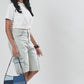 Upcycled Eco Friendly Denim Jeans Mosaic Baguette Bag