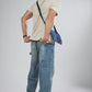 Upcycled Unisex Denim Jeans Pace Sling bag (Medium Dark blue)