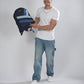 Upcycled Unisex Diagonal Striped Denim Travel Backpack