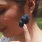 Handcrafted Upcycled Jeans Earrings Krittika (Dark Blue)