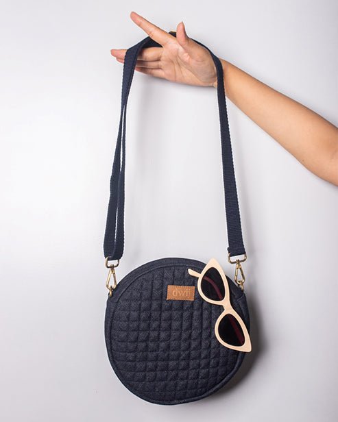 Repurposed Denim Dual Color Circular sling - Dwij