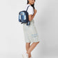 Repurposed Handcraft Denim Patched Mini Travel Backpack with pouch - Dwij - 
