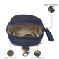 Repurposed Handcraft Denim Patched Mini Travel Backpack with pouch - Dwij - 