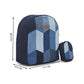 Repurposed Handcraft Denim Patched Mini Travel Backpack with pouch - Dwij - 