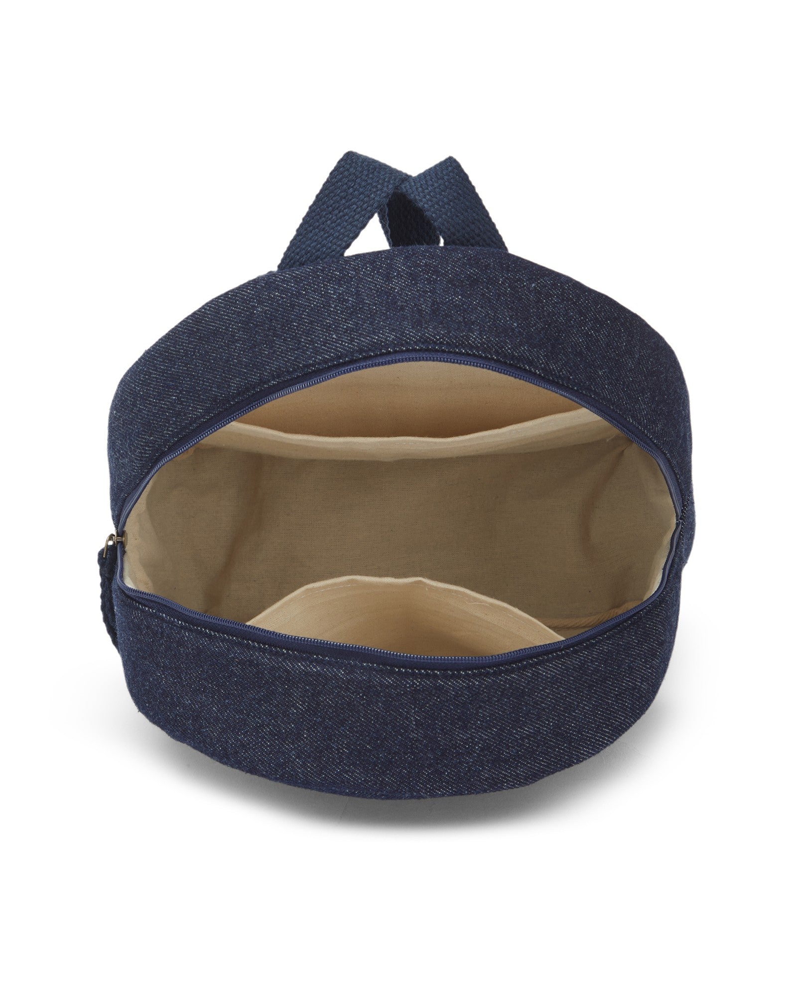 Repurposed Handcraft Denim Patched Mini Travel Backpack with pouch - Dwij - 