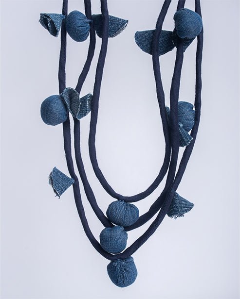 Repurposed Jeans Neckpiece Ratnapriya - Dwij