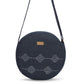 Repurposed Kantha Hand Embroidered Denim Circular sling - Dwij - 
