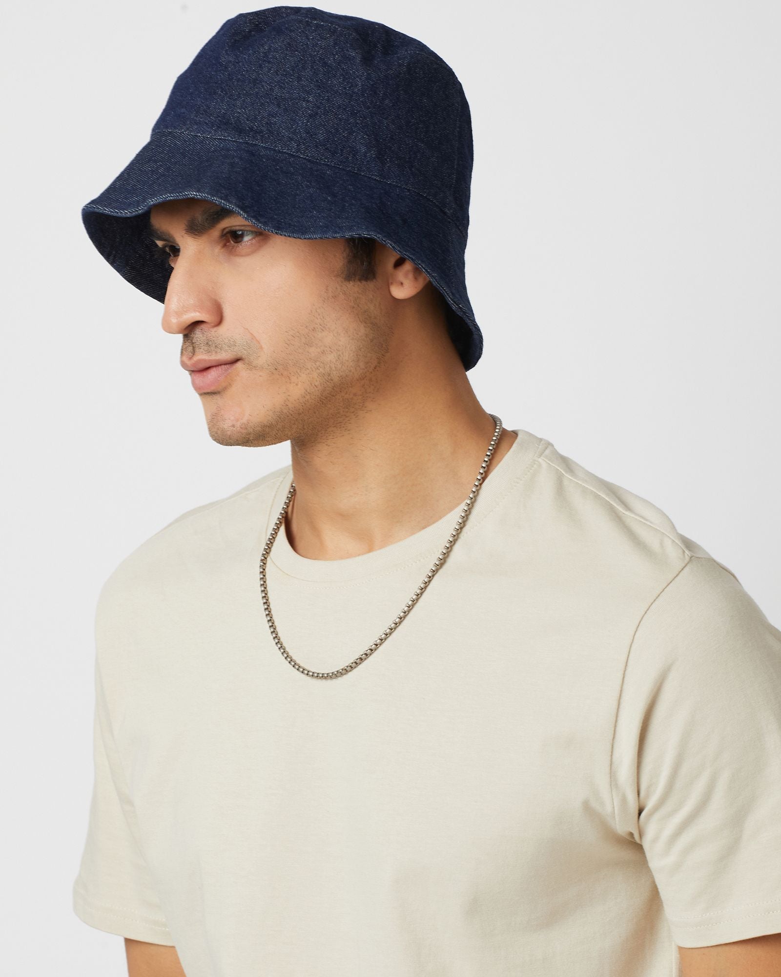 Repurposed Unisex Eco friendly Denim Jeans Plain Bucket Hat (Large) - Dwij - 