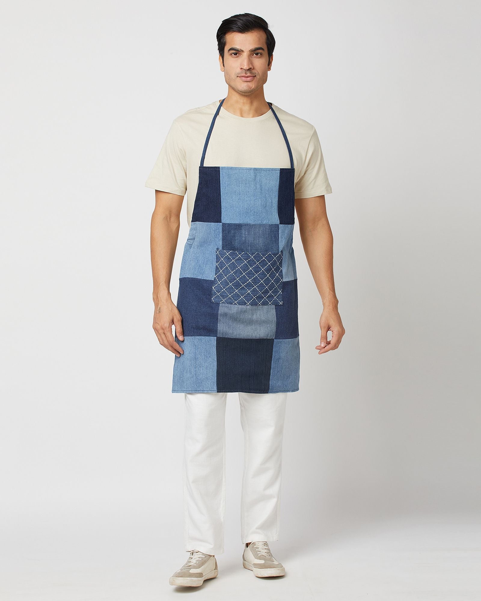 Repurposed Unisex Upcycled Denim Jeans Apron (adult) - Dwij - 
