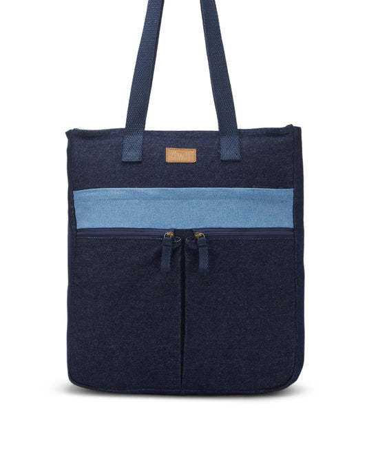 Upcycled Carryall Unisex Denim Convertible Tote Backpack - Dwij - 