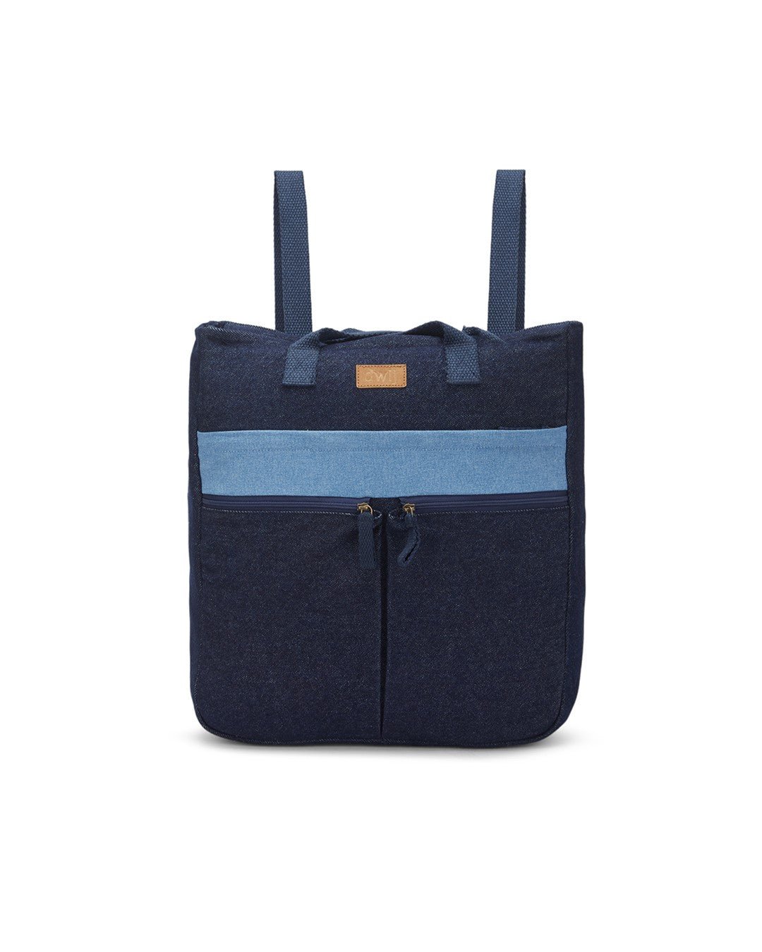 Upcycled Carryall Unisex Denim Convertible Tote Backpack - Dwij - 