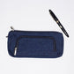 Upcycled Denim Jeans Blue Multipurpose Pencil Pouch - Dwij