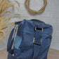 Upcycled Denim Jeans Duffle Travel Gym Crossbody bag - Dwij