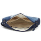 Upcycled Denim Jeans Layered Baguette Bag - Dwij - 