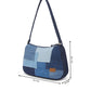 Upcycled Denim Jeans Layered Baguette Bag - Dwij - 