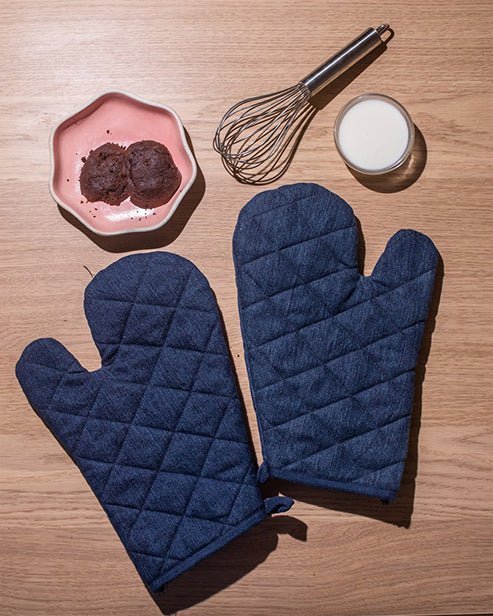 Upcycled Denim Mittens (set of 2) - Dwij