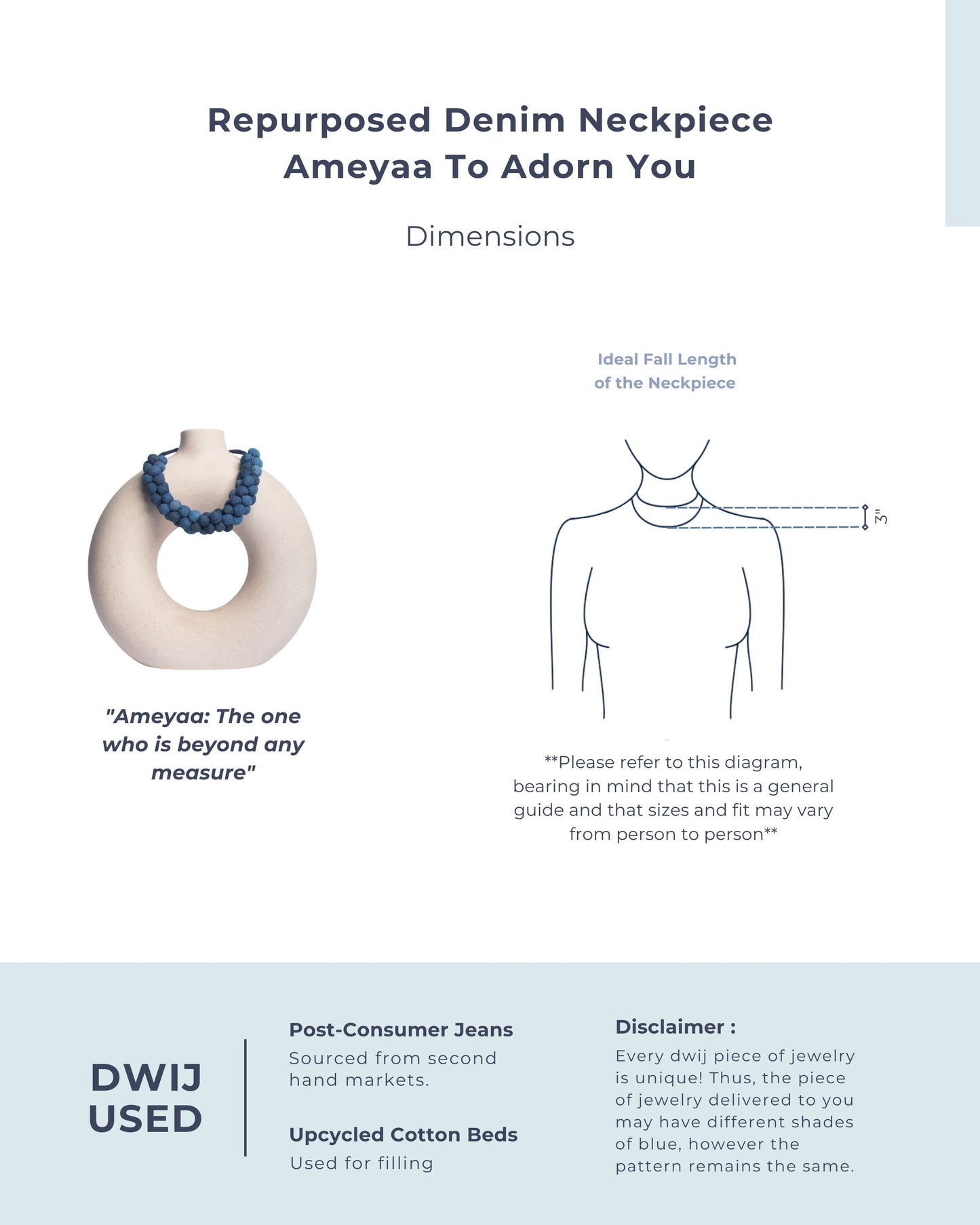 Upcycled Denim Jewellery Ameya