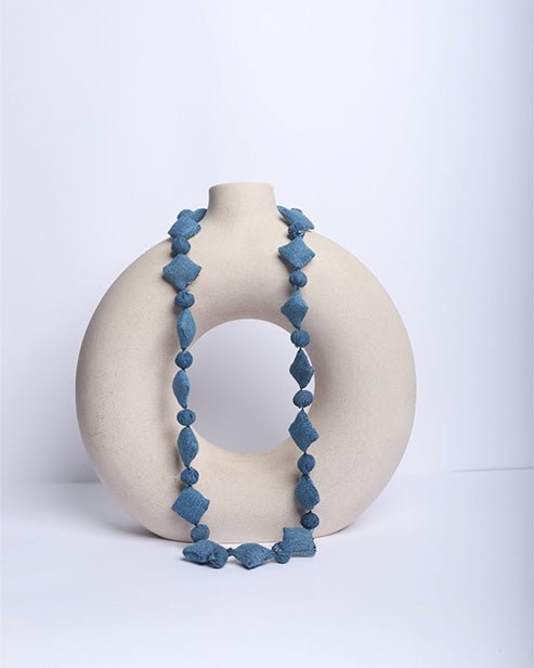 Upcycled Denim Neckpiece Anantaa (Light blue) - Dwij