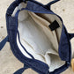 Upcycled Handcrafted Denim Jeans Ocean Laptop Tote