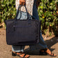 Upcycled Handcrafted Denim Jeans Ocean Laptop Tote