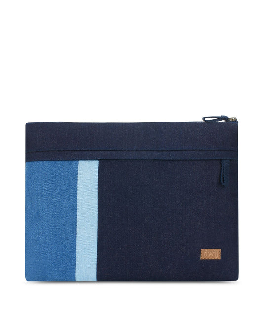 Upcycled Denim Offbeat Laptop Sleeve - Dwij -