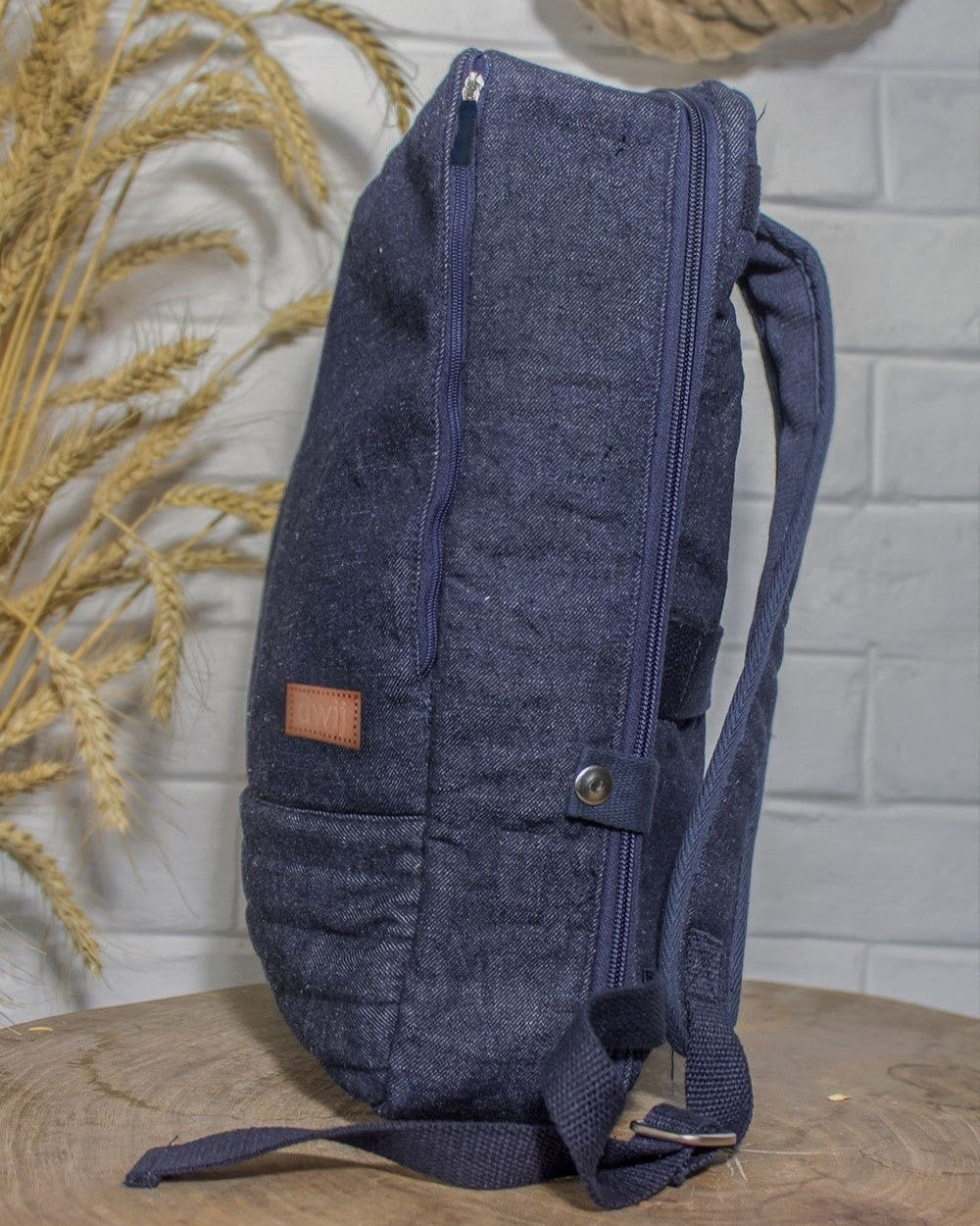 Upcycled Handcrafted Denim Jeans Blue Unisex Office Travel Backpack