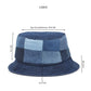 Upcycled Denim Patched Bucket Woman Hat - Dwij - 