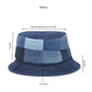 Upcycled Denim Patched Bucket Woman Hat - Dwij - 