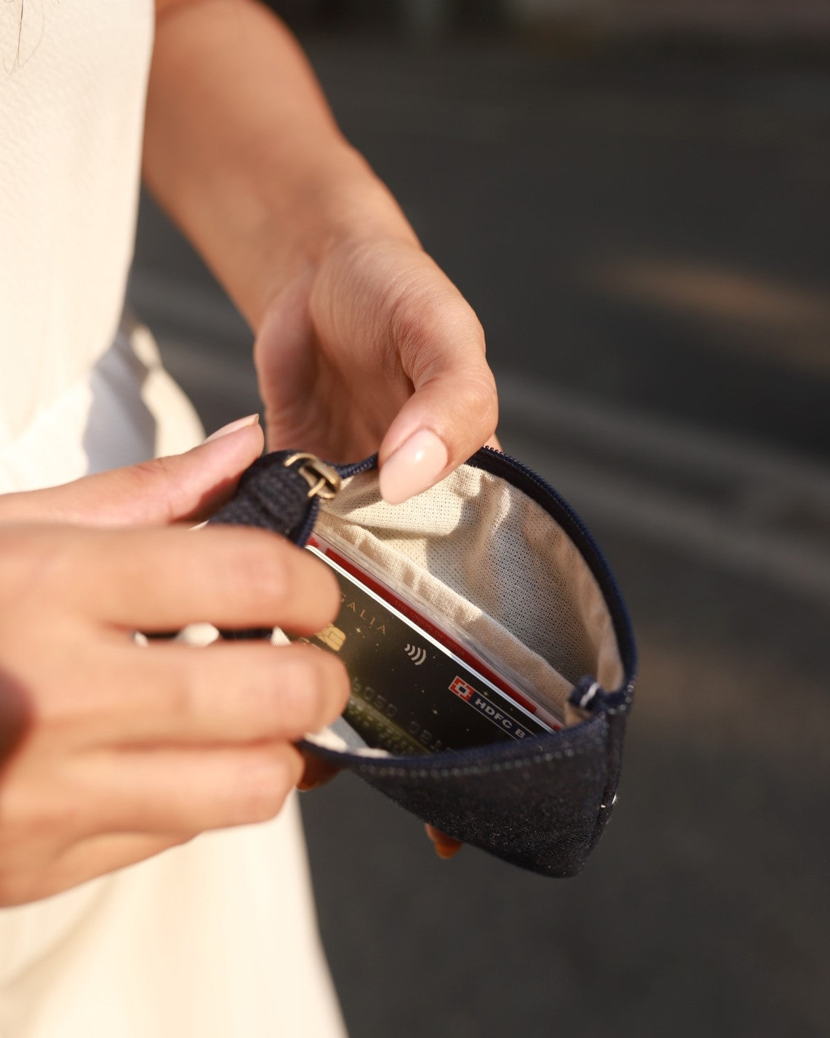 Upcycled Patched Wallet With Coin Pouch