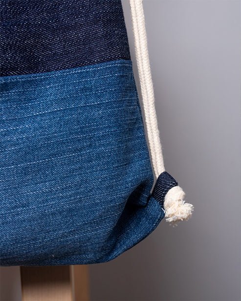 Upcycled Denim Rope Backpack Bag - Dwij