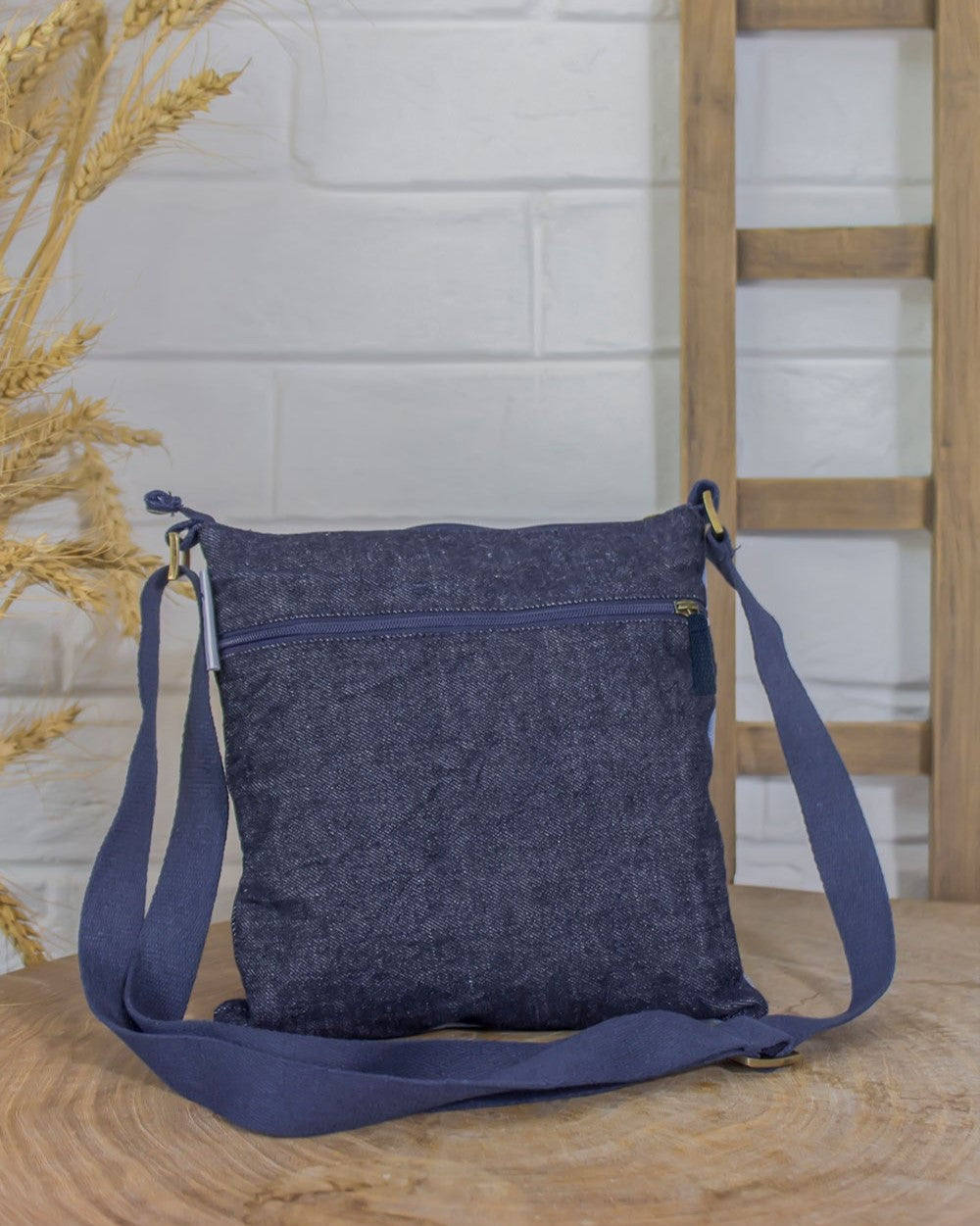 Upcycled Denim Jeans Velocity Crossbody Sling Bag