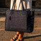 Upcycled Eco Friendly Denim Jeans Striped Laptop Tote