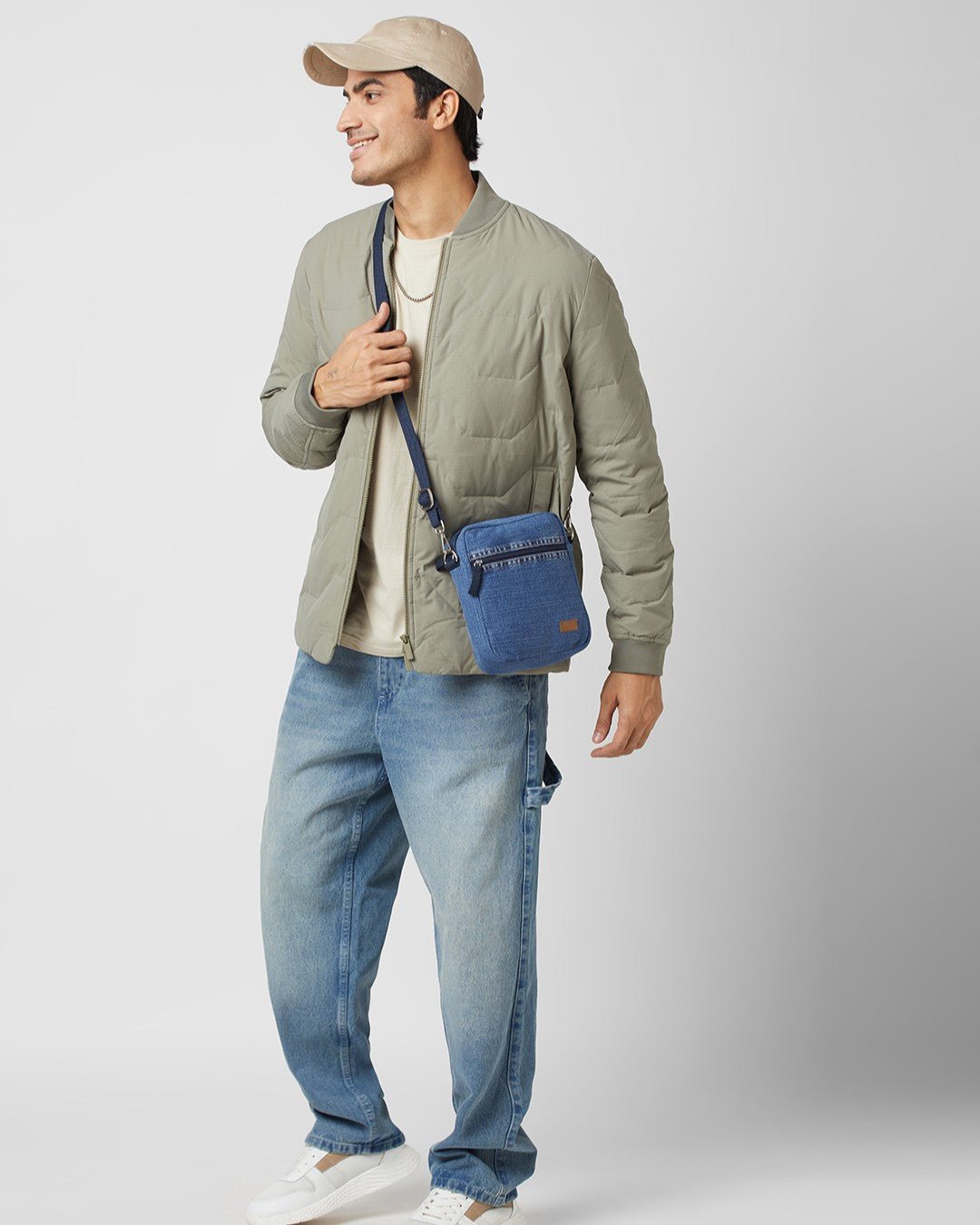 Upcycled Denim Unisex Breakfree Sling Bag - Dwij - 