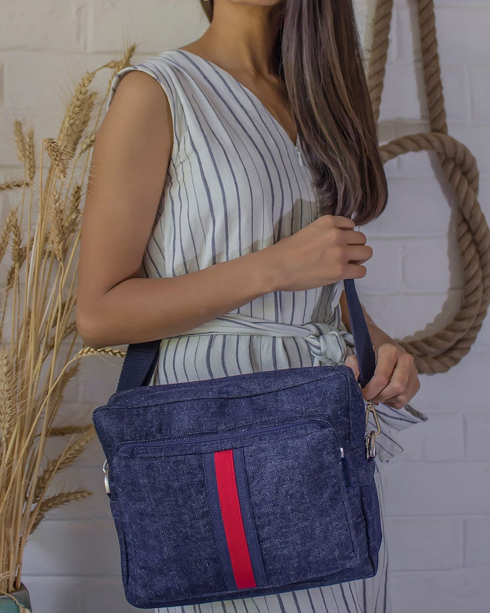 Upcycled Handcrafted Unisex Crossbody Office Sling Bag