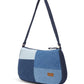 Upcycled Eco Friendly Denim Jeans Mosaic Baguette Bag - Dwij - 