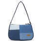 Upcycled Eco Friendly Denim Jeans Mosaic Baguette Bag - Dwij - 