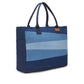 Upcycled Eco Friendly Denim Jeans Striped Laptop Tote - Dwij - 